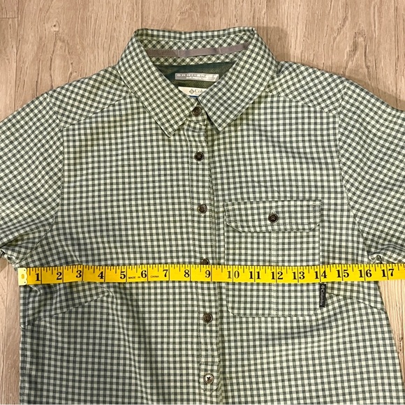 COLUMBIA Omni-Shade Sun Protection Green Plaid Button Down Long Sleeve Shirt - Picture 7 of 8